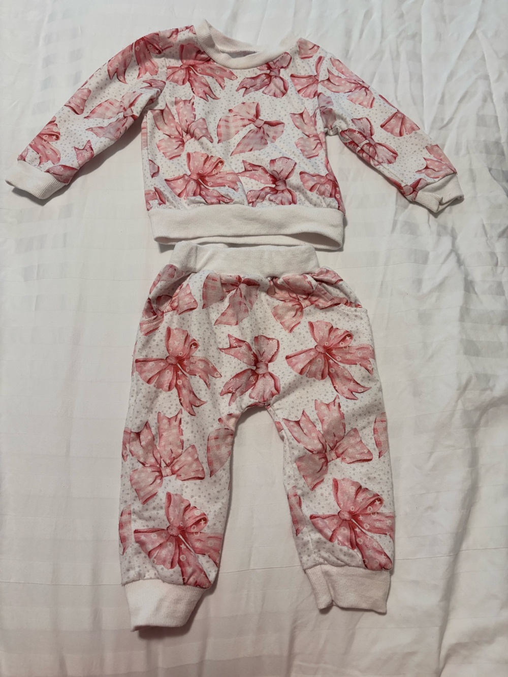 Pink Bow Print Baby Pants